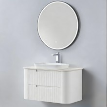 Curved Fluted Wall Hung Vanity 900